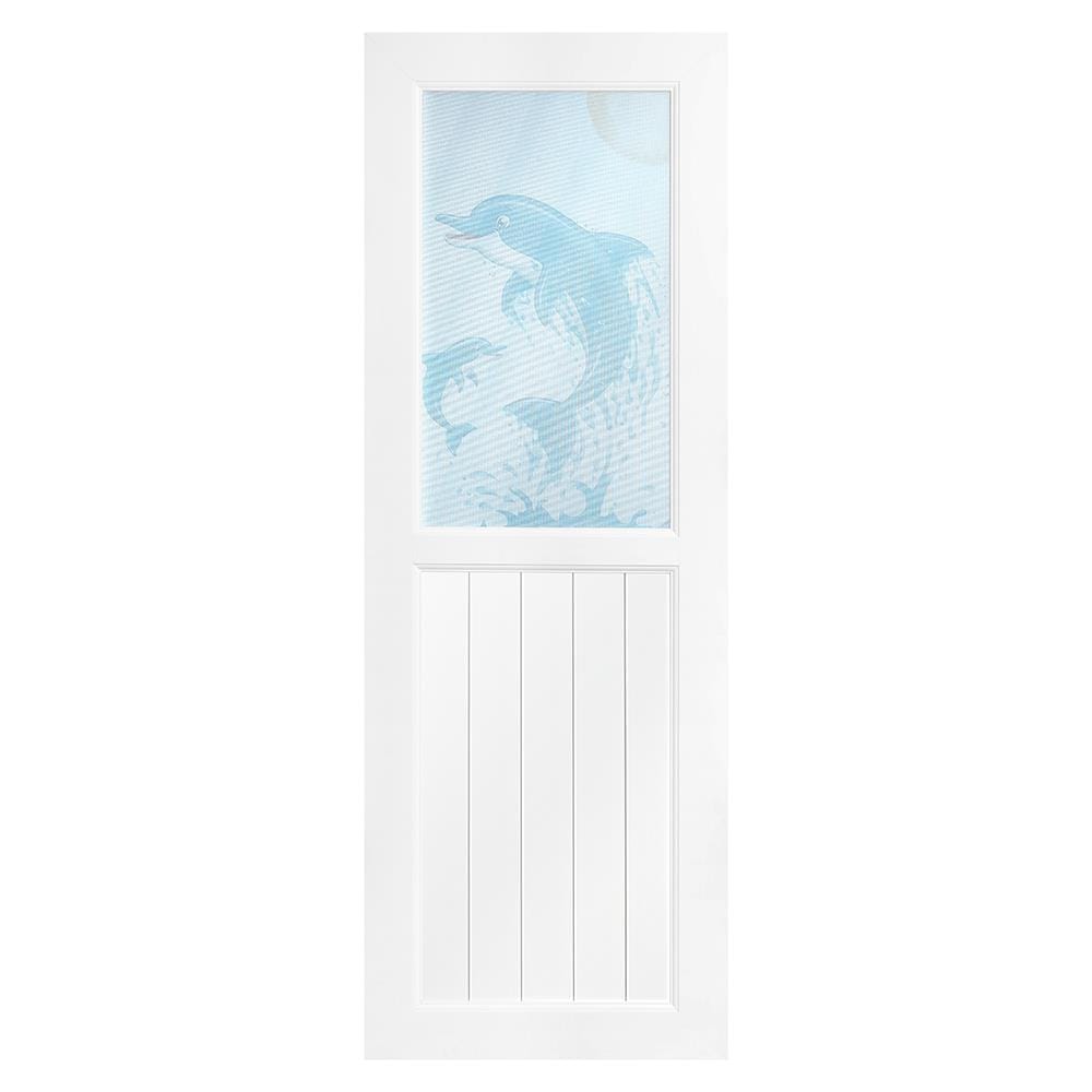 ประตูห้องน้ำ UPVC AZLE ปลาโลมา 70X200 ซม. สีขาว พร้อมวงกบ ไม่เจาะลูกบิด