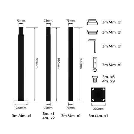 เสาไฟ SOLAR LAMPTAN POLE FOR SOLAR 3 เมตร สีดำ_3