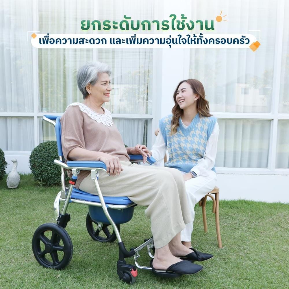 รถเข็นวีลแชร์นั่งถ่าย EAZYCARE รุ่น MIND CARE M สีน้ำเงิน_4