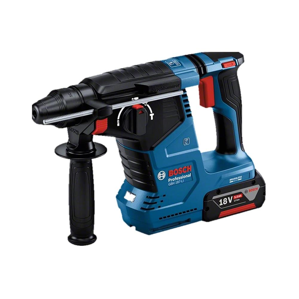สว่านโรตารี่ไร้สาย (พร้อมแบตเตอรี่) BOSCH GBH187-LI ONE-CHUCK 18 โวลต์