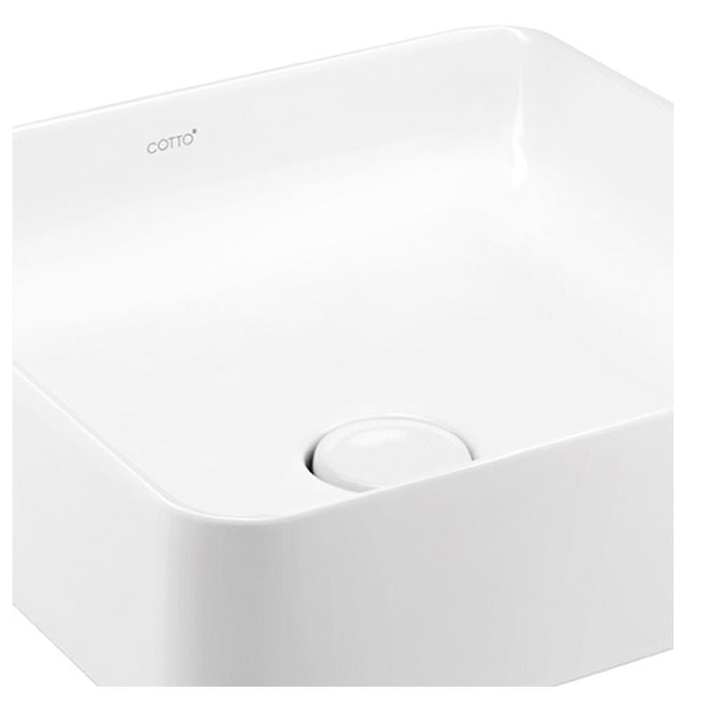 อ่างล้างหน้าวางบนเคาน์เตอร์ COTTO C00341MWH สีขาว