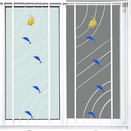 หน้าต่างบานเลื่อน UPVC S-S เหล็กดัด มุ้ง WINDOW ASIA ลายทะเล (สี) 100X100 ซม. สีขาว_1