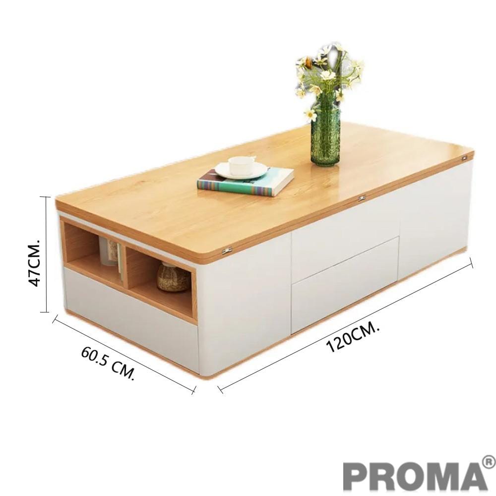 [PRE-ORDER] โต๊ะกลางมัลติฟังก์ชัน PROMA-CTB-01W สีขาว_5
