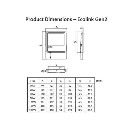 สปอตไลท์ภายนอก LED ECOLINK FL007 100 วัตต์ WARM WHITE_4