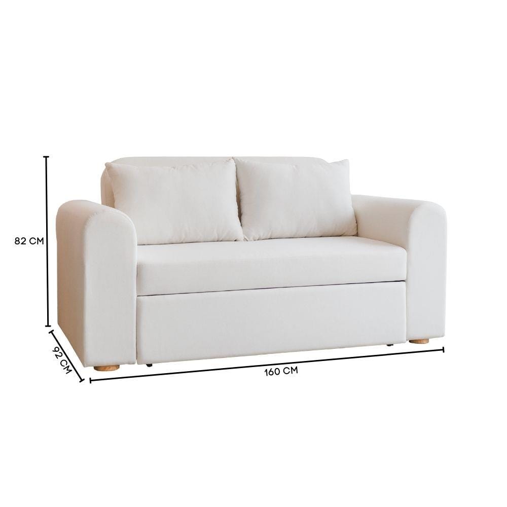 โซฟาเบด CCR FURNITURE รุ่น NARA (นารา) ขนาด 160 cm. ผ้าพรีเมียมสะท้อนน้ำ VC FABRIC สีขาว (FLO843-01)_6
