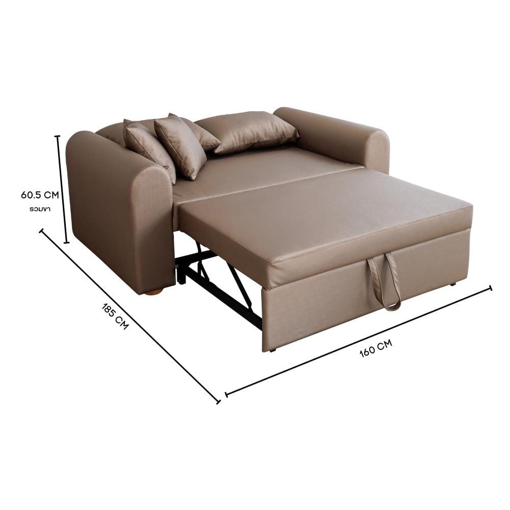 โซฟาเบด CCR FURNITURE รุ่น NARA (นารา) ขนาด 160 cm. หนัง PREMIUM PU สีน้ำตาล (PQ001-13)_4