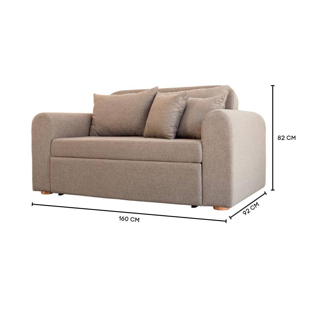 โซฟาเบด CCR FURNITURE รุ่น NARA (นารา) ขนาด 160 cm. ผ้าพรีเมียมสะท้อนน้ำ VC FABRIC สีน้ำตาล (FLO843-10)_6