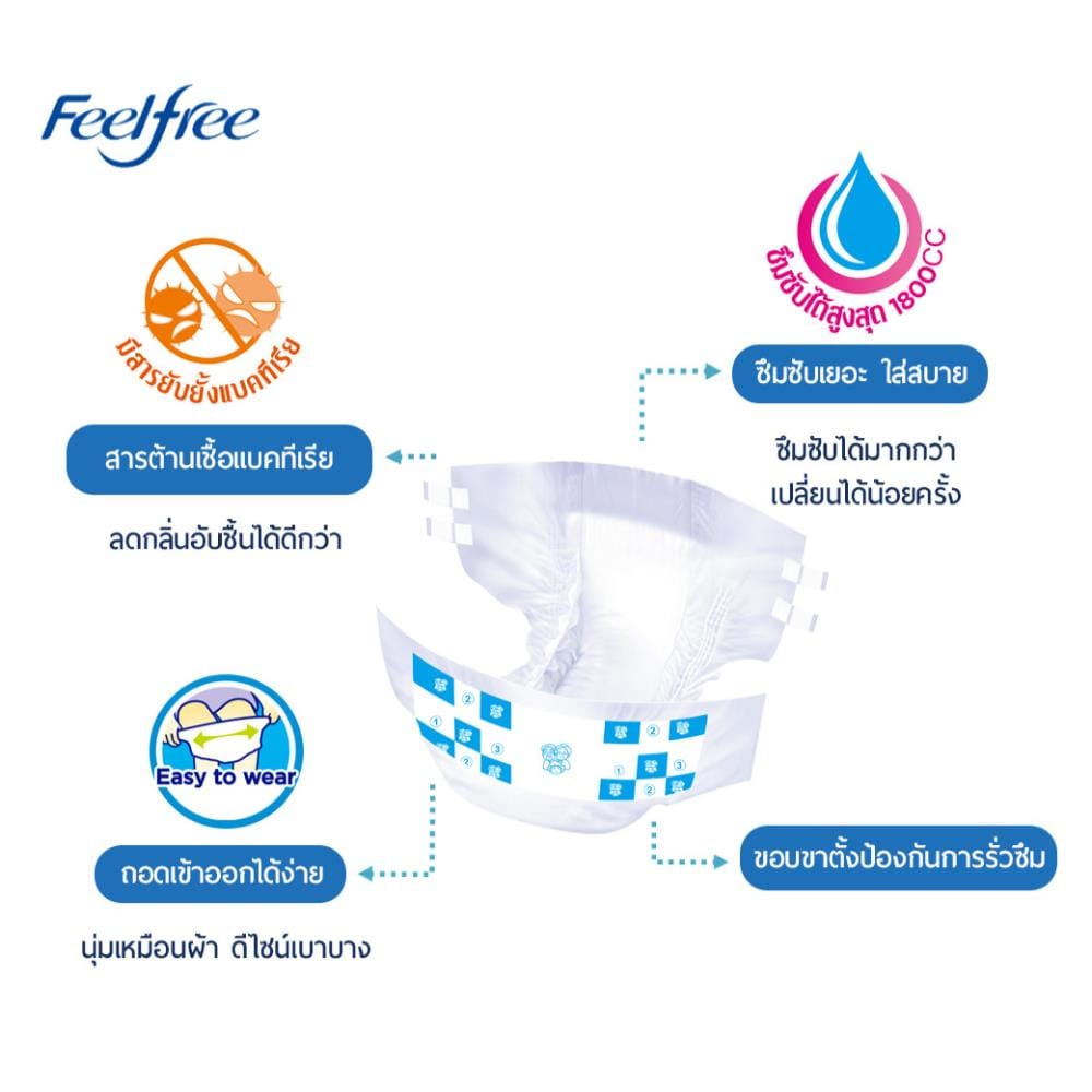 ผ้าอ้อมผู้ใหญ่แบบเทป FEELFREE L-XL10 X 1 แพ็ค_2