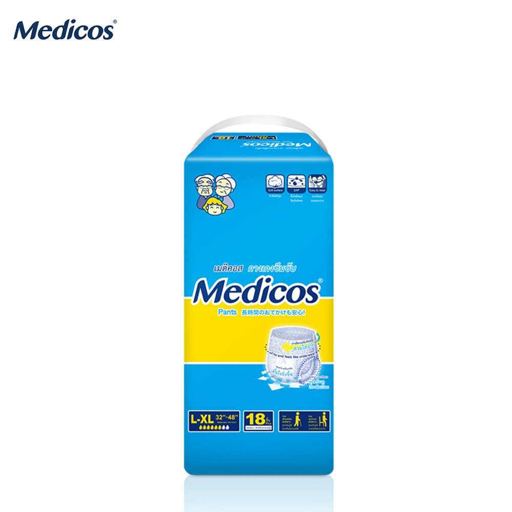 ผ้าอ้อมผู้ใหญ่กางเกง MEDICOS ไซซ์ L-XL 18 ชิ้น X 1 แพ็ค_1