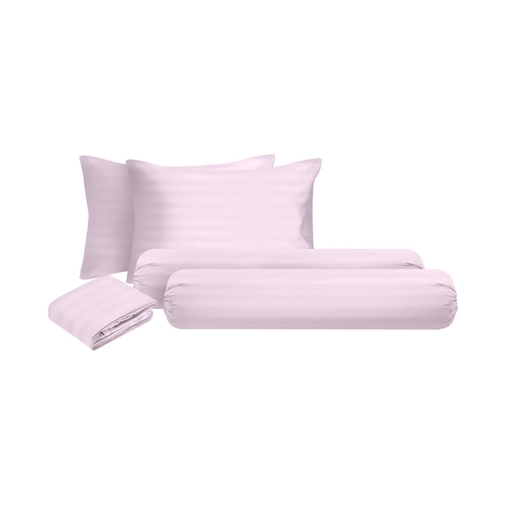 ชุดผ้าปูที่นอน 6 ฟุต 5 ชิ้น HOME LIVING STYLE FLORENCE สีชมพู