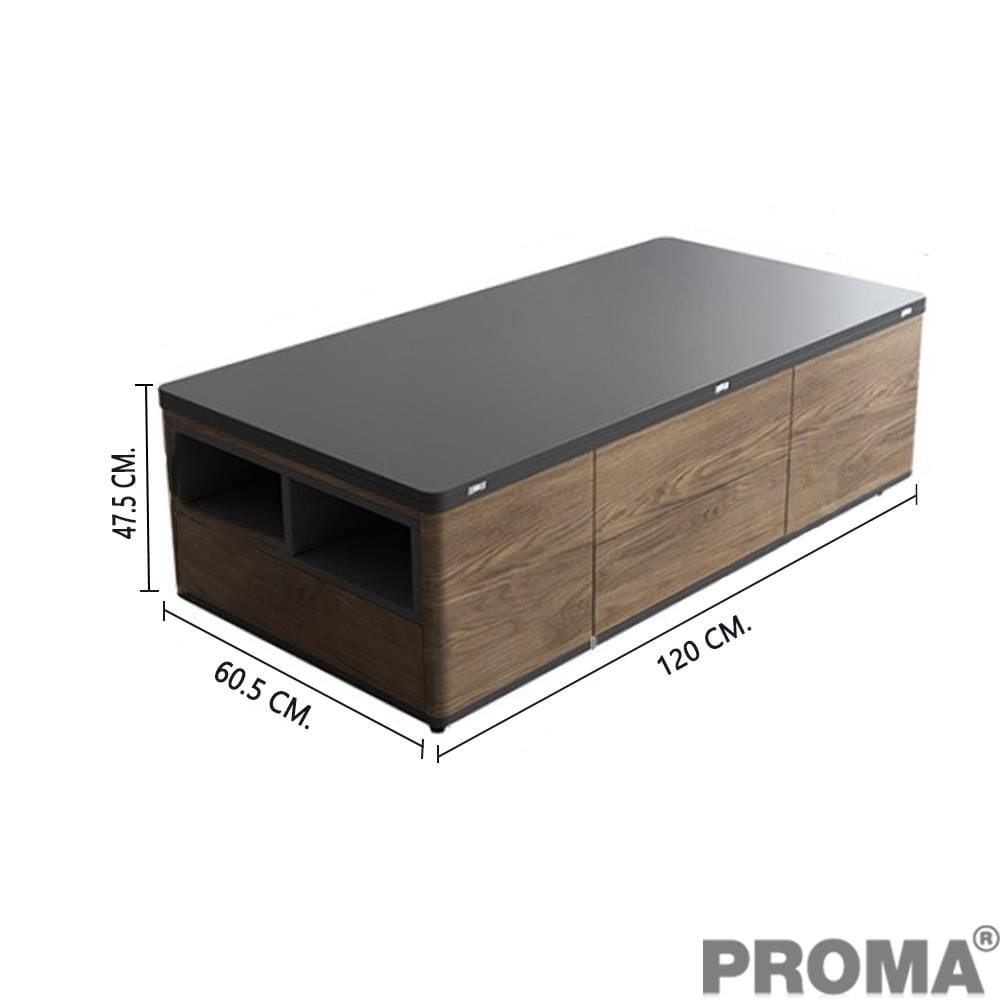 [PRE-ORDER] โต๊ะกลางมัลติฟังก์ชัน PROMA-CTB-01B  น้ำตาล/ดำ_6