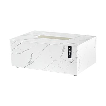 กล่องทิชชู่แผ่นยาว DKW MARBLE L สีขาว