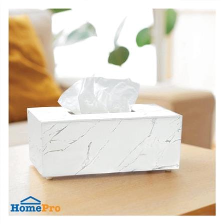 กล่องทิชชู่แผ่นยาว DKW MARBLE L สีขาว_2