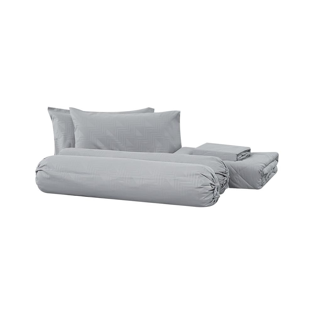 ชุดผ้าปูที่นอน 6 ฟุต 6 ชิ้น HOME LIVING STYLE TWILLY สีเทา