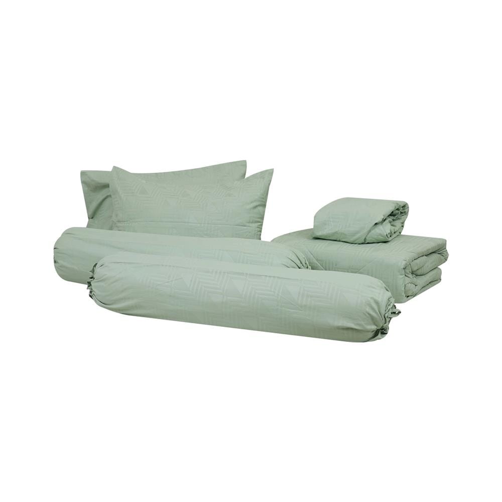 ชุดผ้าปูที่นอน 6 ฟุต 6 ชิ้น HOME LIVING STYLE TWILLY สีเขียว