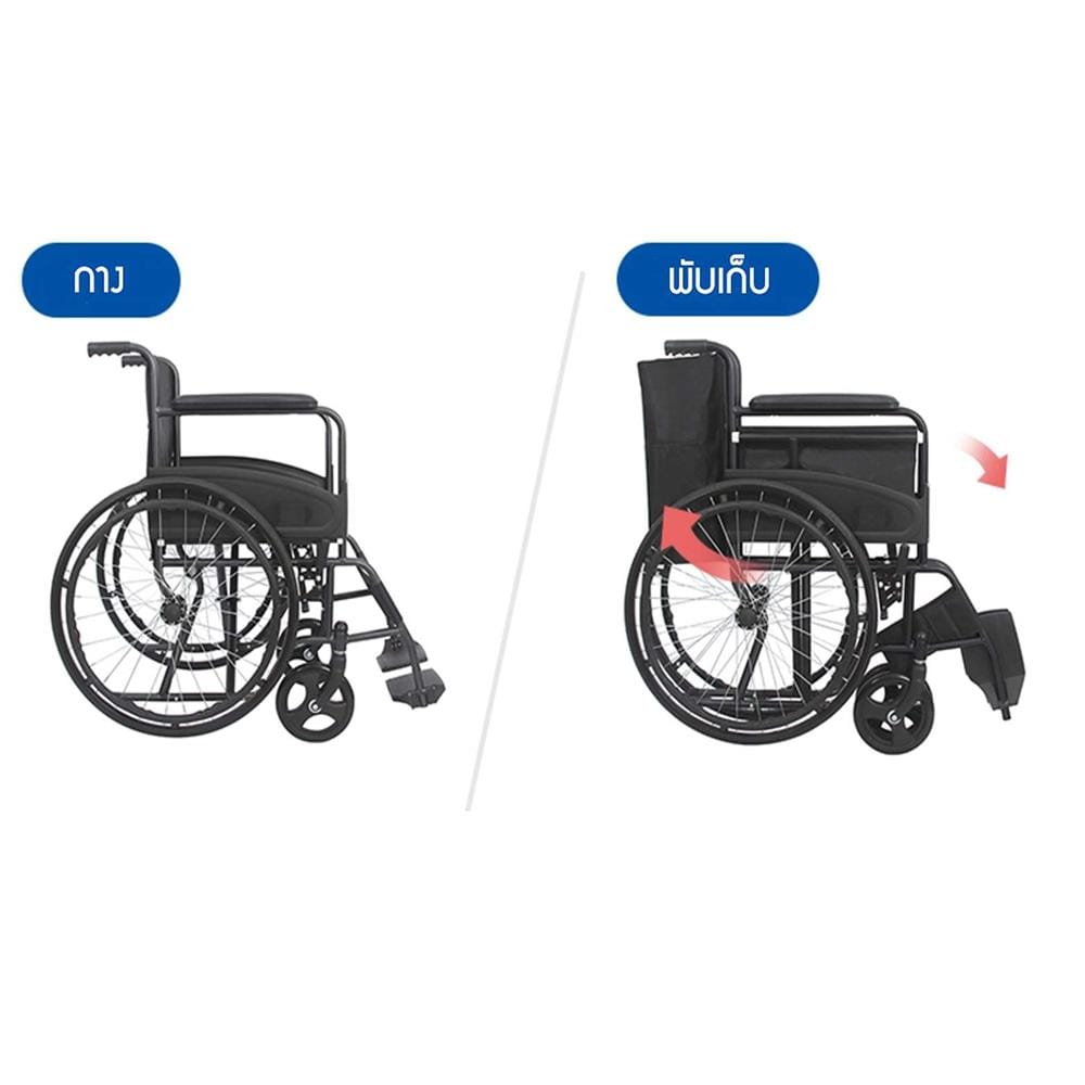 รถเข็นวีลแชร์ MEDILA รุ่น LUKE  DY01875D ดำ_2