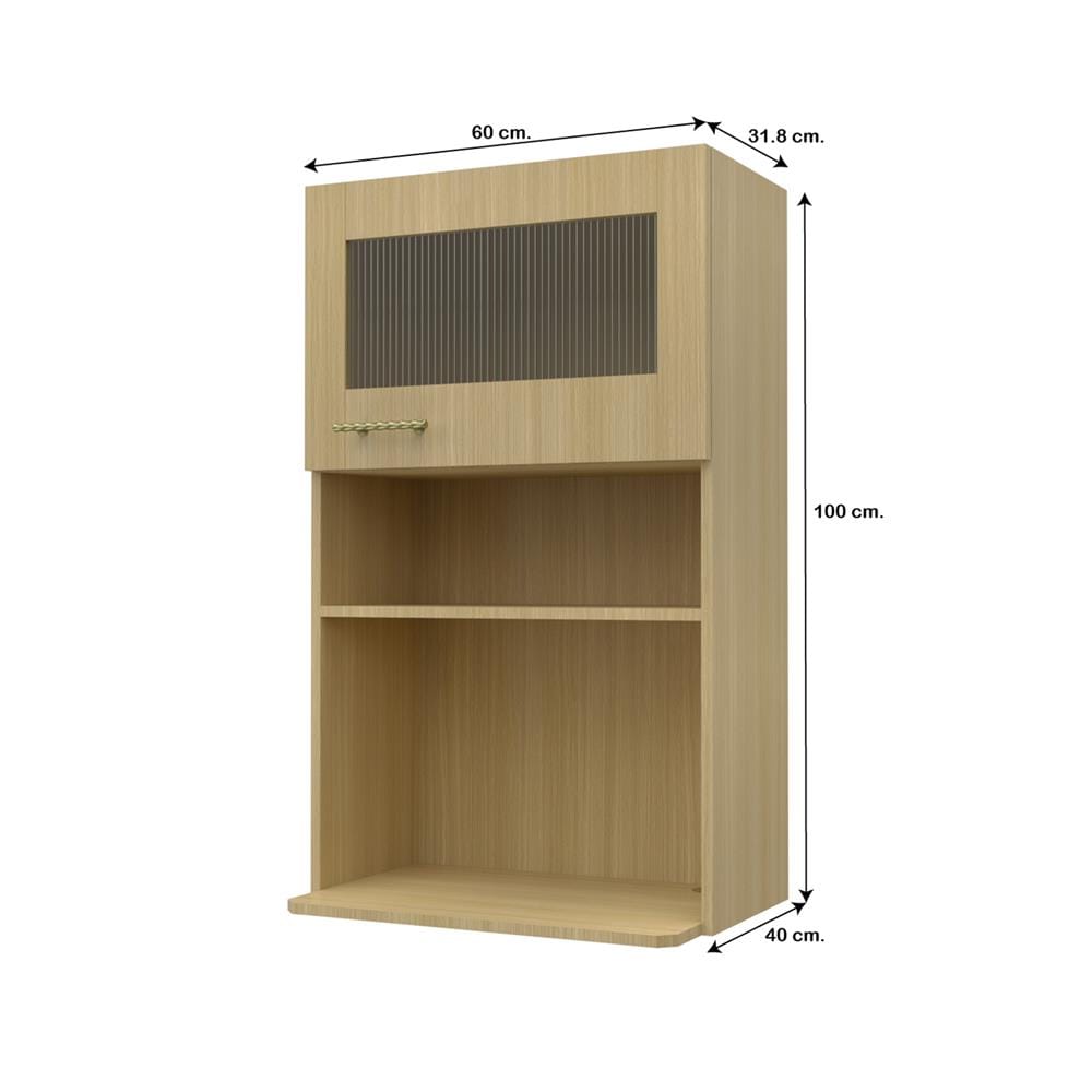 ตู้ไมโครเวฟบานกระจก JUPITER MINERVA 60x100 ซม. สีน้ำตาล