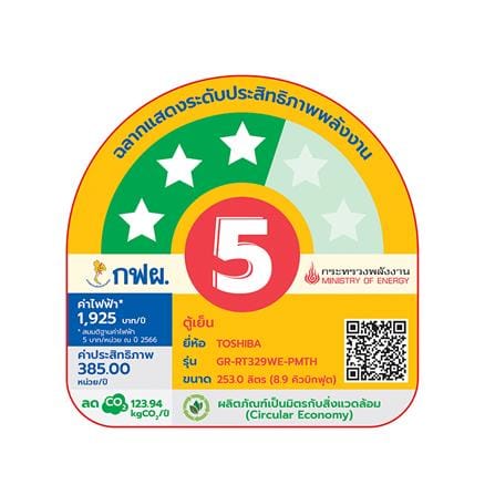 ตู้เย็น 2 ประตู TOSHIBA GR-RT329WE-PMTH(52) 8.9 คิว สีน้ำเงินเข้ม อินเวอร์เตอร์_5