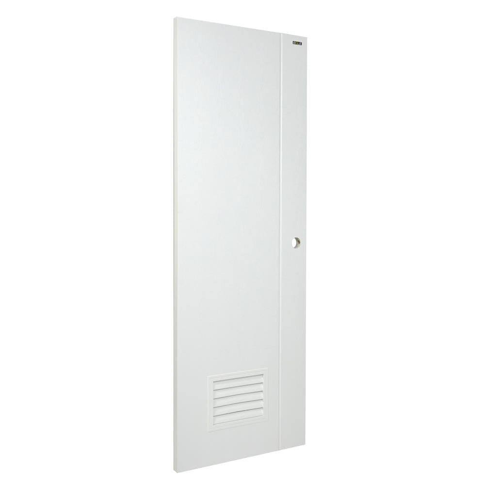 ประตูห้องน้ำ UPVC AZLE PSW2 เกล็ดล่าง 70X200 ซม. สีขาว เจาะลูกบิด