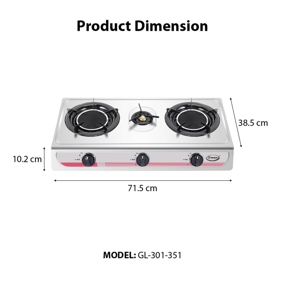 เตาแก๊สตั้งโต๊ะ3หัวแก๊ส GMAX GL-301-351_2