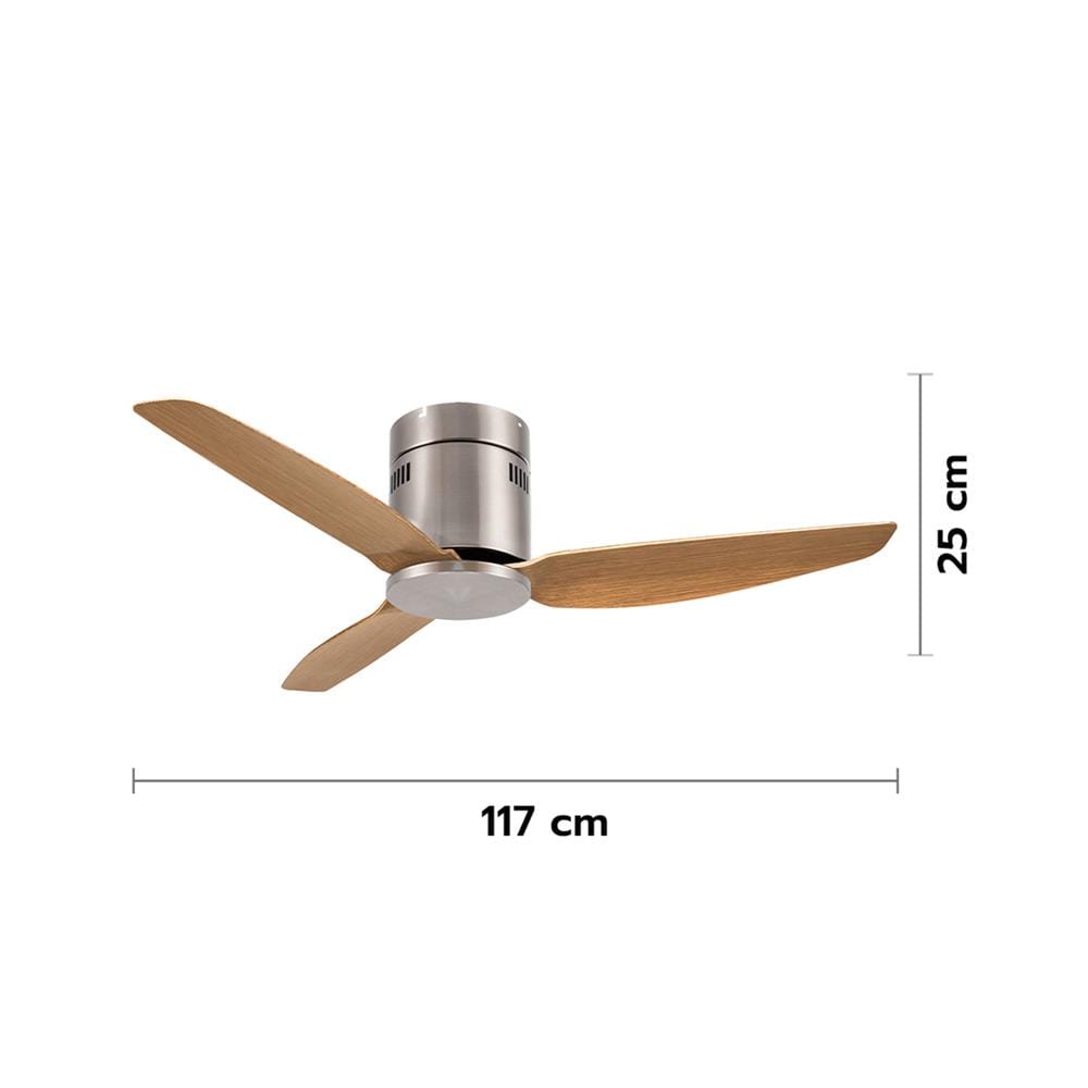 พัดลมไม่มีโคมไฟ CARINI CN-43F 46 นิ้ว สีน้ำตาล/เงิน
