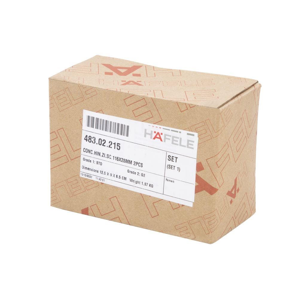 บานพับซ่อน 4 นิ้ว HAFELE 483.02.215 สีเงิน