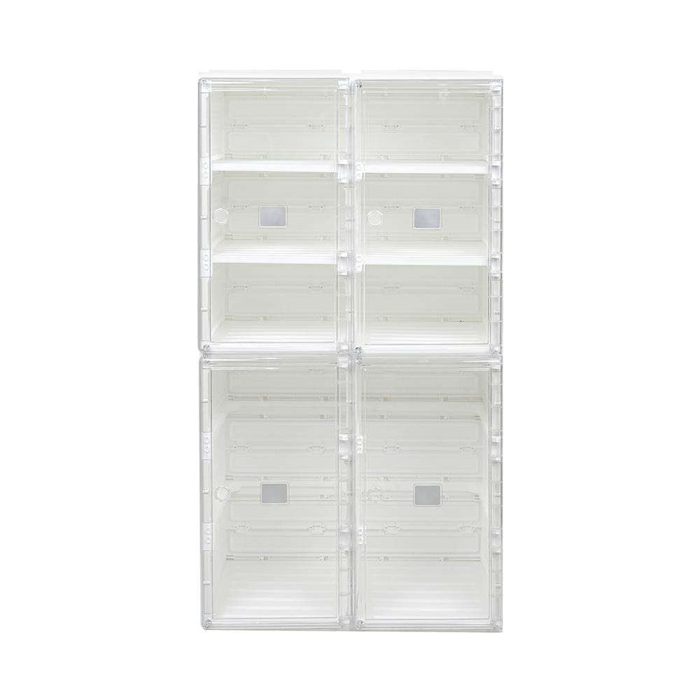 กล่องรองเท้า 8 ช่อง STACKO CLAIRE 53x34x100 ซม. สีขาว/ใส