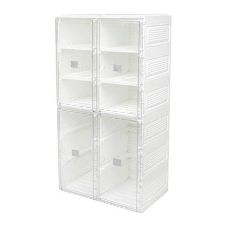 กล่องรองเท้า 8 ช่อง STACKO CLAIRE 53x34x100 ซม. สีขาว/ใส