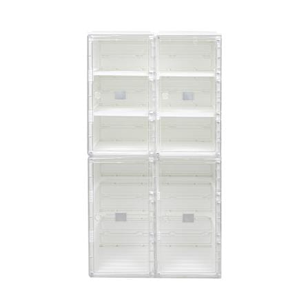 กล่องรองเท้า 8 ช่อง STACKO CLAIRE 53x34x100 ซม. สีขาว/ใส_2