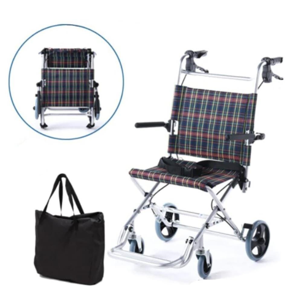 รถเข็นวีลแชร์ MEDILA COMPACT DY019001LBJ (ขึ้นเครื่องบินได้) น้ำหนักเบา สก้อต_1