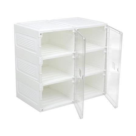 กล่องรองเท้า 6 ช่อง STACKO CLAIRE 53x34x51 ซม. สีขาว/ใส_3