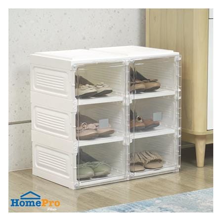 กล่องรองเท้า 6 ช่อง STACKO CLAIRE 53x34x51 ซม. สีขาว/ใส_5