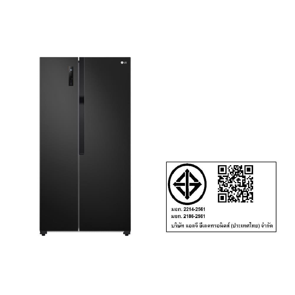 ตู้เย็น SIDE BY SIDE LG GC-B187JBAM.AHBPLMT 18.3 คิว สีดำ