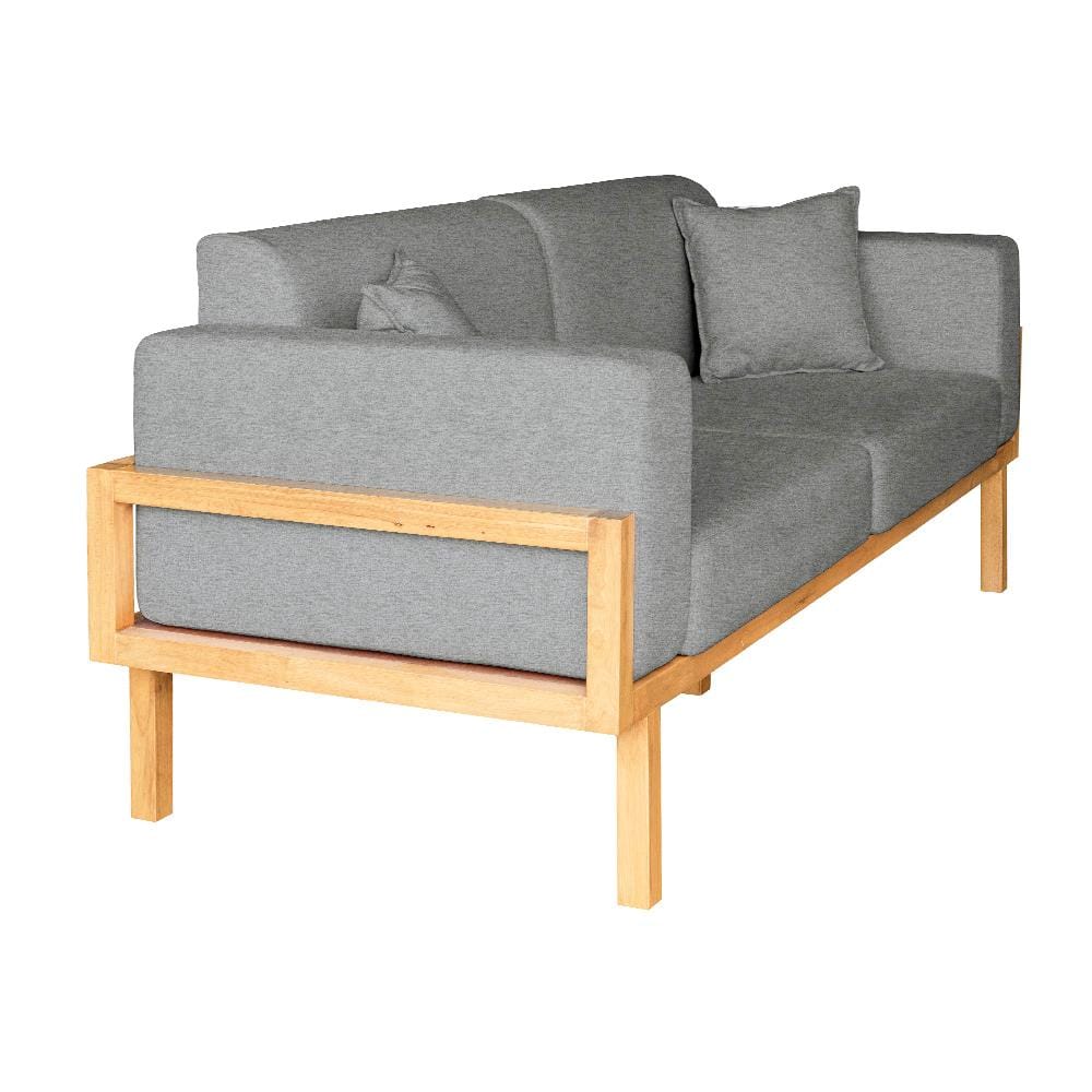 โซฟาไม้ยางพารา RENITA HOME รุ่น LUND 200X80CM. ผ้ากึ่งกำมะหยี่ สะท้อนน้ำ สีเทา (HPP947/01)_2