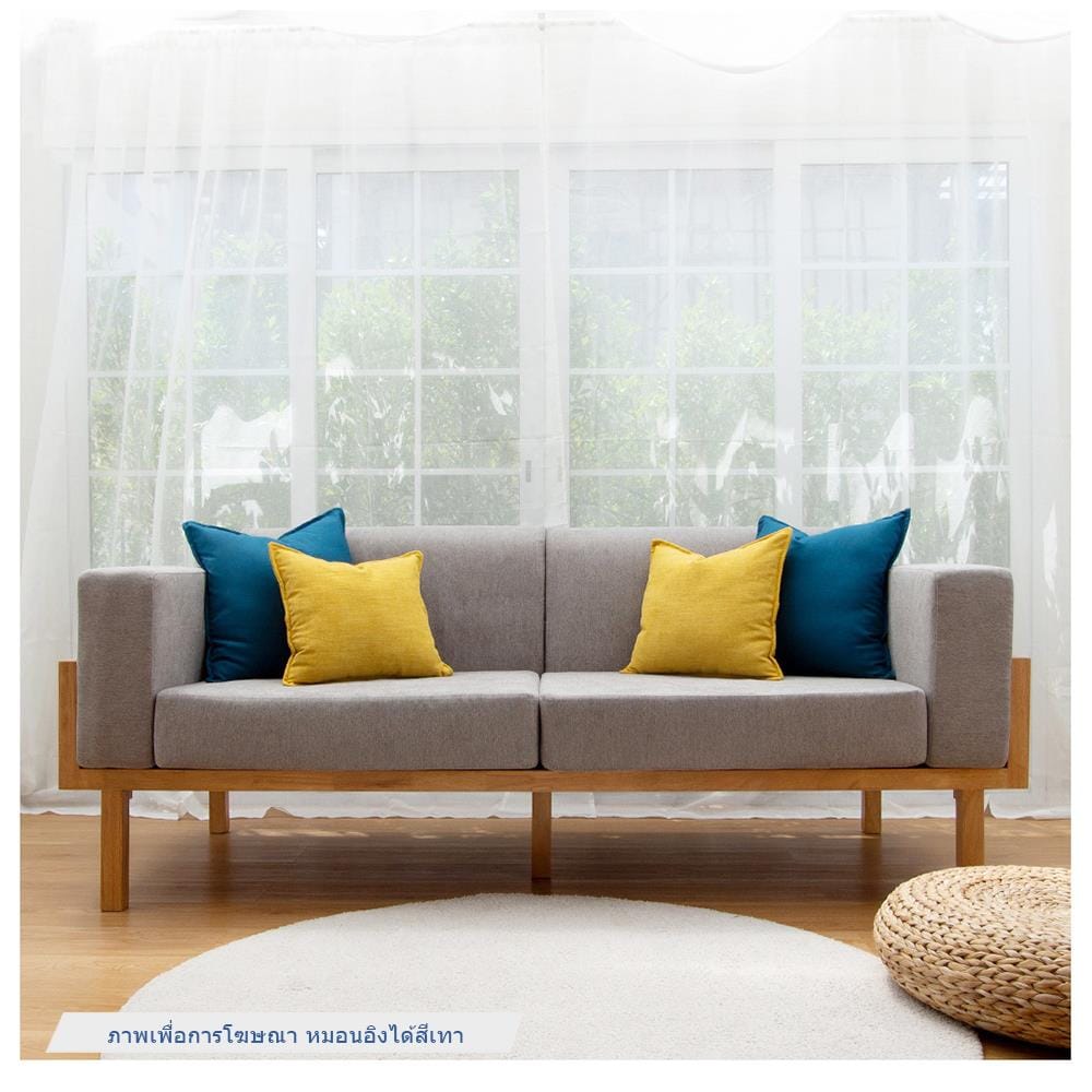 โซฟาไม้ยางพารา RENITA HOME รุ่น LUND 200X80CM. ผ้ากึ่งกำมะหยี่ สะท้อนน้ำ สีเทา (HPP947/01)_9