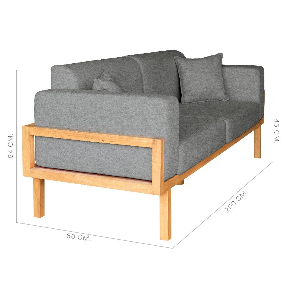 โซฟาไม้ยางพารา RENITA HOME รุ่น LUND 200X80CM. ผ้ากึ่งกำมะหยี่ สะท้อนน้ำ สีเทา (HPP947/01)_1