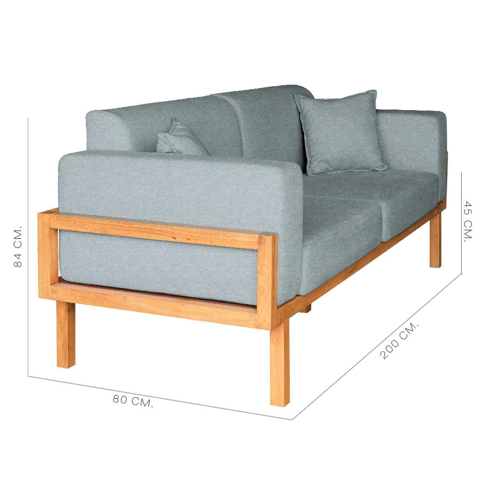 โซฟาไม้ยางพารา RENITA HOME รุ่น LUND 200X80CM. ผ้ากึ่งกำมะหยี่ สะท้อนน้ำ สีฟ้า (HPP947/06)_6