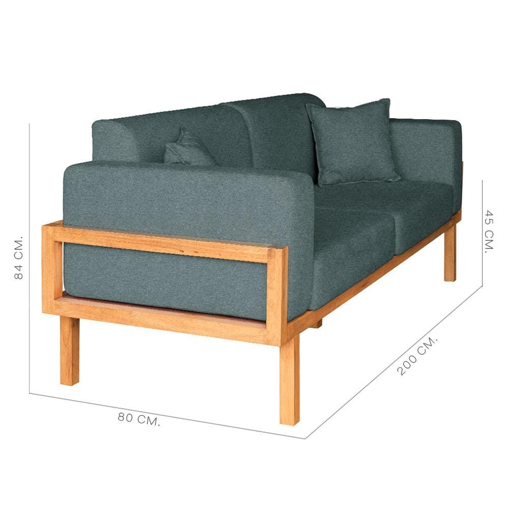 โซฟาไม้ยางพารา RENITA HOME รุ่น LUND 200X80CM. ผ้ากึ่งกำมะหยี่ สะท้อนน้ำ สีเขียว (HPP947/05)_7