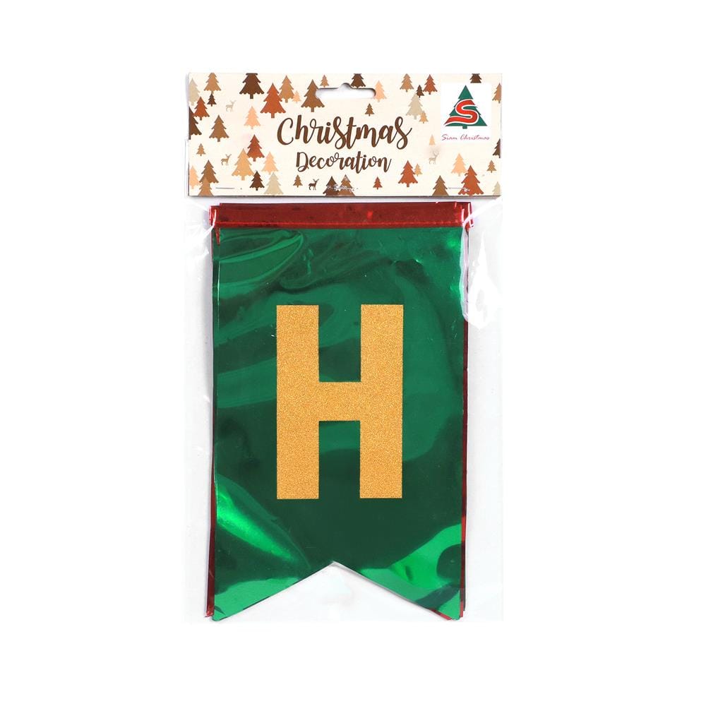 ป้ายตกแต่ง HAPPY NEW YEAR SIAMXMAS 200x15 ซม. สีแดง/เขียว