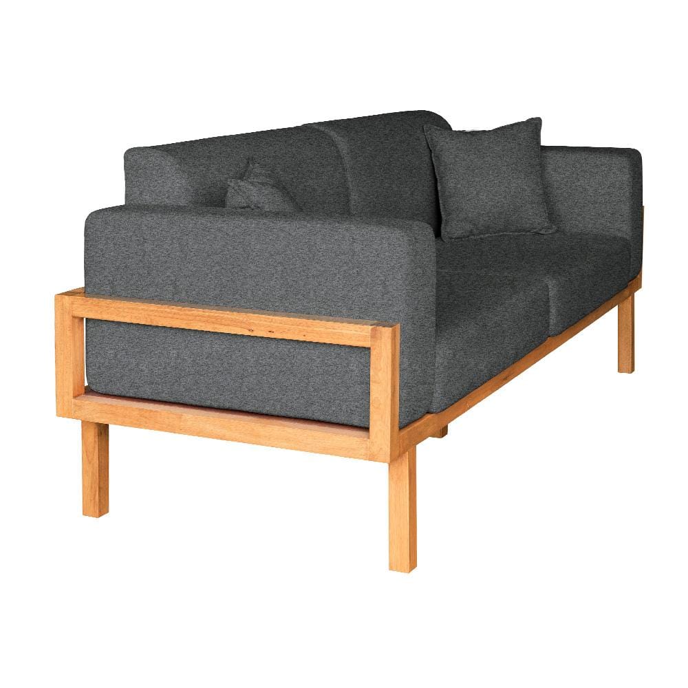 โซฟาไม้ยางพารา RENITA HOME รุ่น LUND 200X80CM. ผ้ากึ่งกำมะหยี่ สะท้อนน้ำ สีเทาเข้ม (HPP947/02)_1