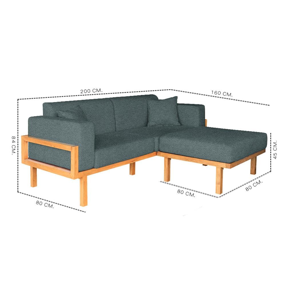 โซฟาเข้ามุมไม้ยางพารา RENITA HOME รุ่น LUND 200X160CM. ผ้ากึ่งกำมะหยี่ สะท้อนน้ำ สีเขียว (HPP947/05)_8
