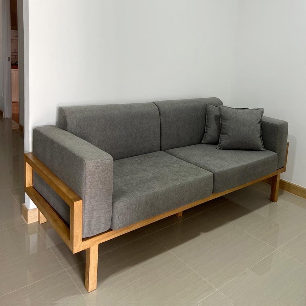 โซฟาเข้ามุมไม้ยางพารา RENITA HOME รุ่น LUND 200X160CM. ผ้ากึ่งกำมะหยี่ สะท้อนน้ำ สีเทาเข้ม (HPP947/02)_8