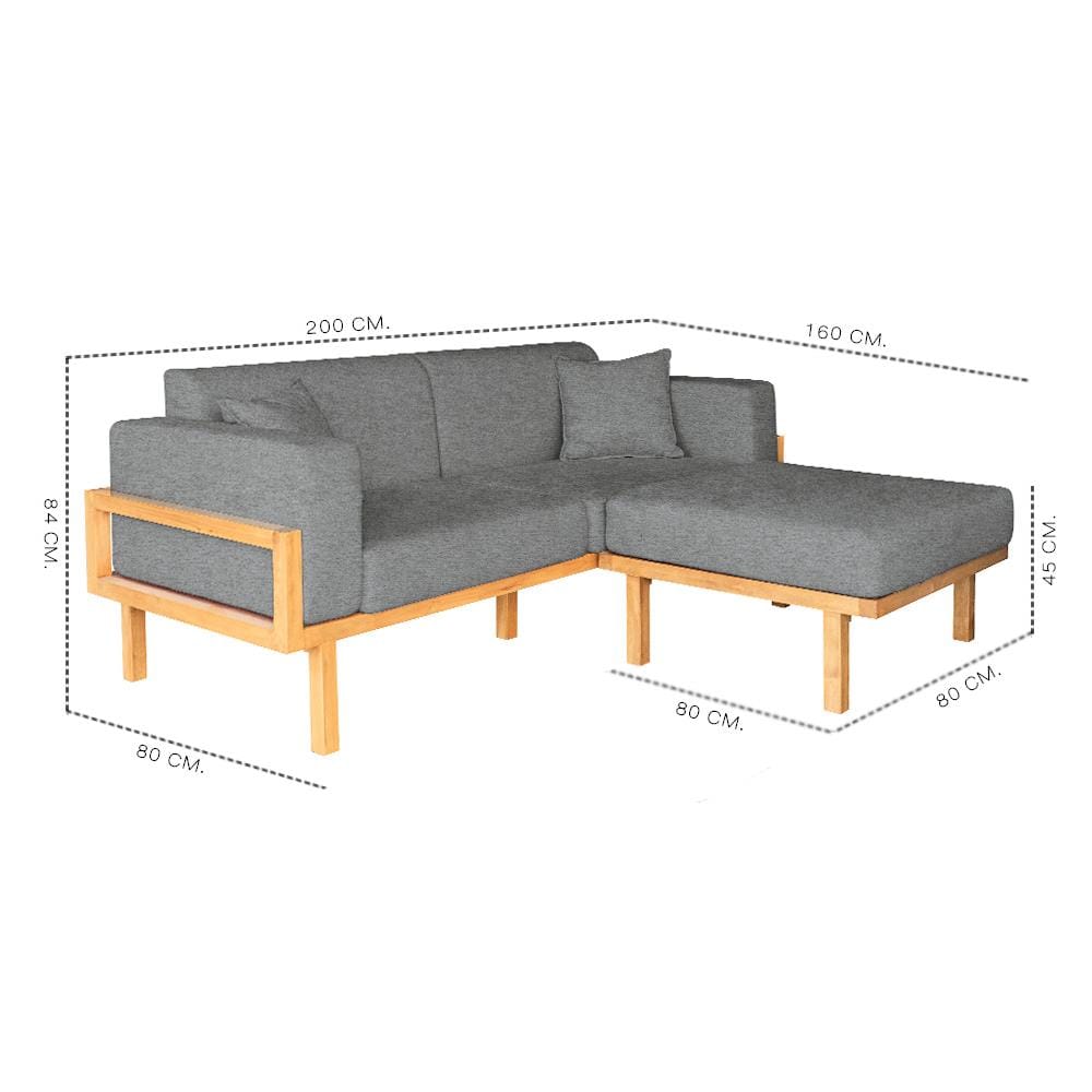 โซฟาเข้ามุมไม้ยางพารา RENITA HOME รุ่น LUND 200X160CM. ผ้ากึ่งกำมะหยี่ สะท้อนน้ำ สีเทา (HPP947/01)_6