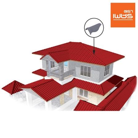 ครอบสันโค้งตะเข้เว้า ลอนคู่ ตราเพชร 47x24 ซม. สีเทาแพลทินัม_1