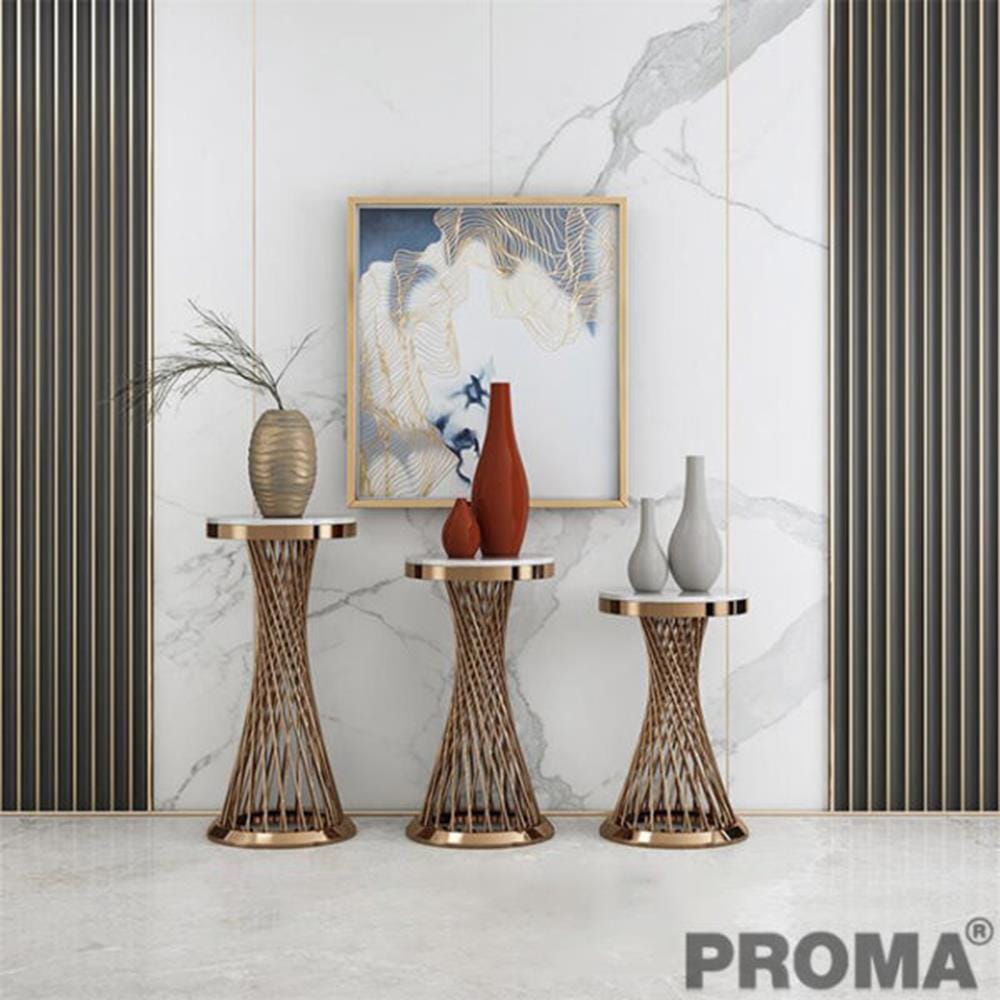 [Pre-order] โต๊ะคอนโซล PROMA-TCS-26 สีขาว/ทอง_3