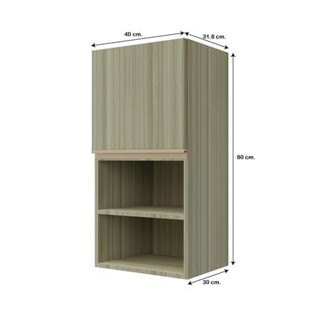 ตู้แขวนเดี่ยวบานเรียบพร้อมชั้น JUPITER SILKY TEAK 40x80 ซม. สีน้ำตาล_4