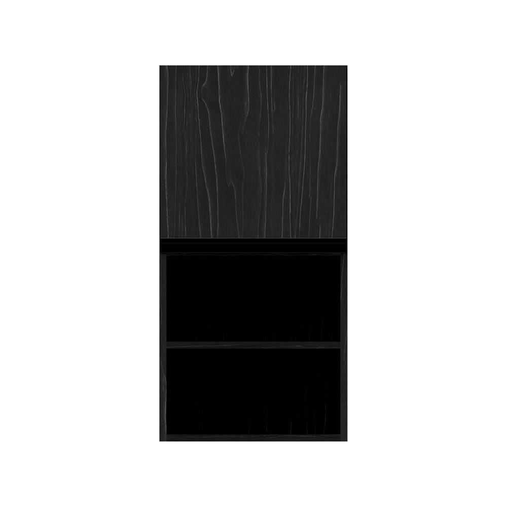ตู้แขวนเดี่ยวบานเรียบพร้อมชั้น JUPITER SILKY OAK 40x80 ซม. สีดำ