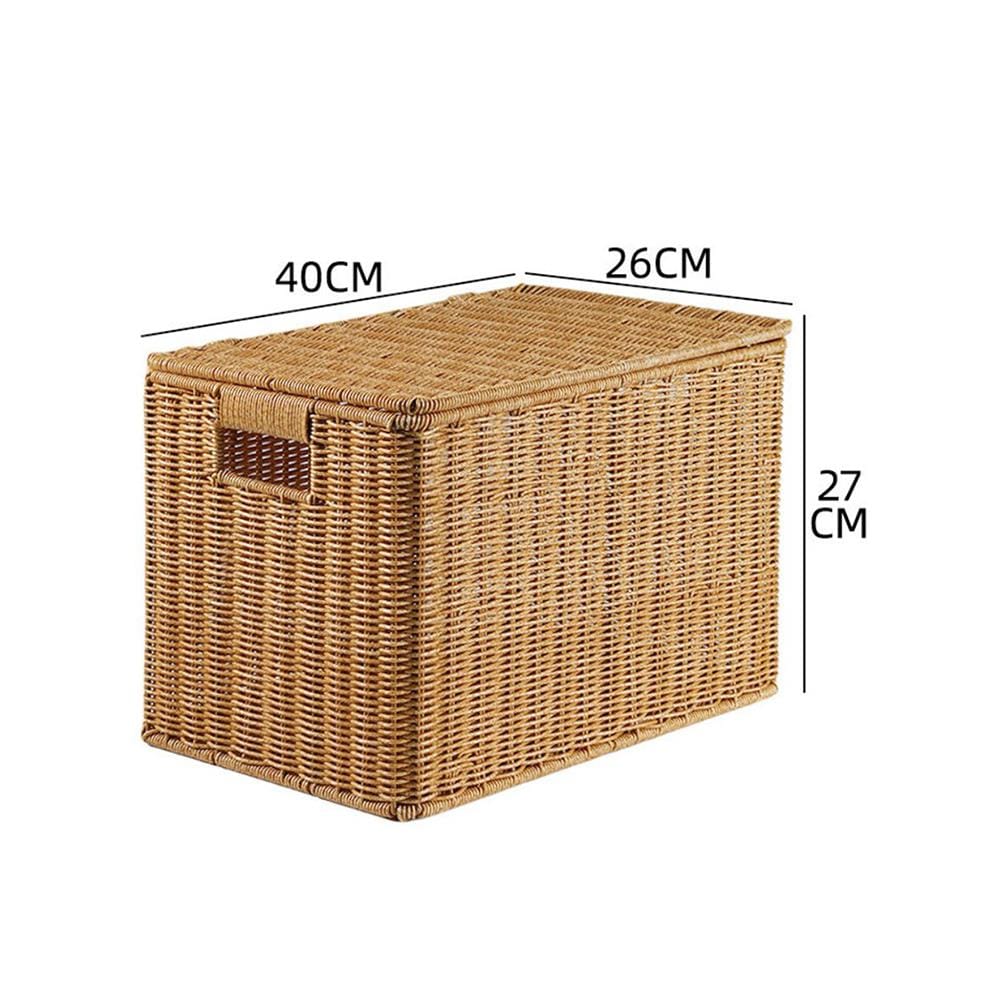 กล่อง หวายสังเคราะห์ TP0866-01 น้ำตาลอ่อน 40x26x27 ซม._4