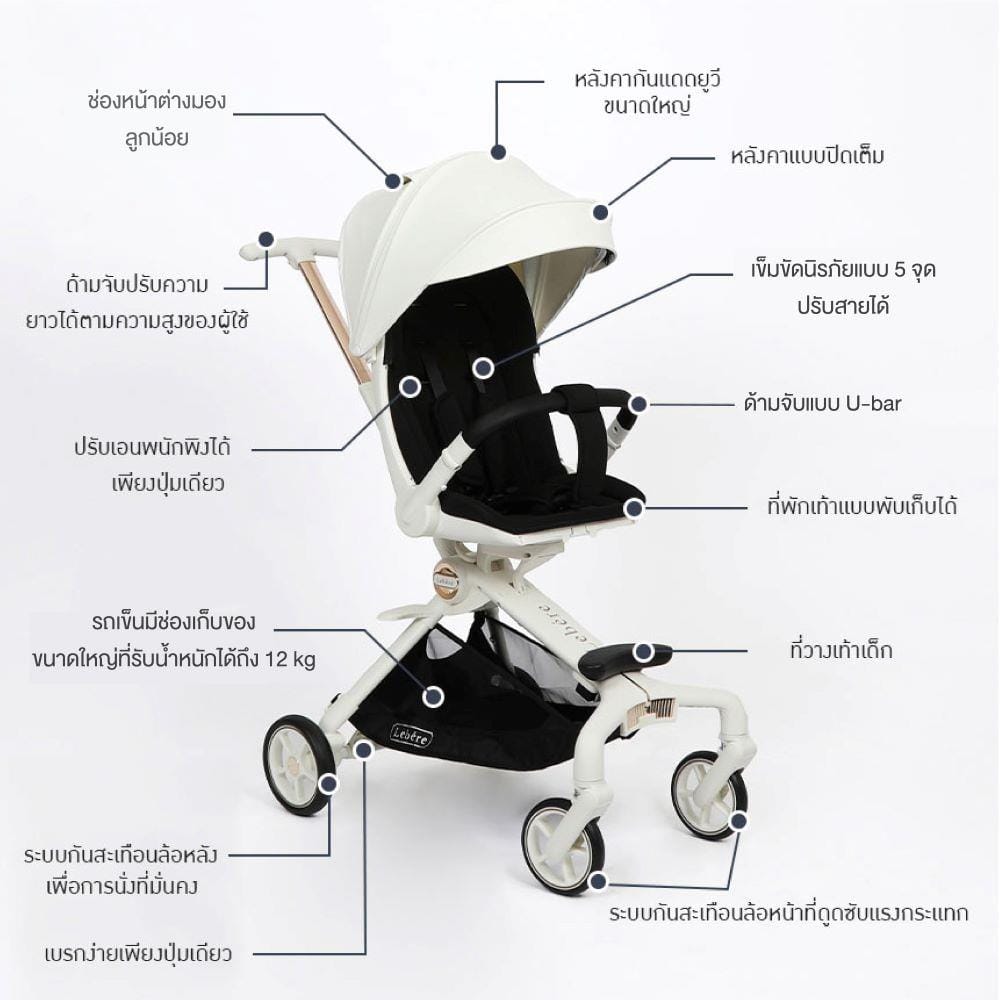 รถเข็นเด็ก KEENZ LEBERE S สีครีม_9