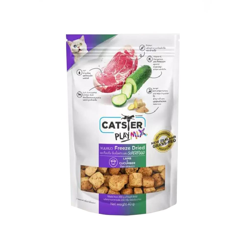 ขนมแมว CATSTER PLAY MIX LAMB AND CUCUMBER 40 ก.
